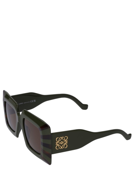 Loewe: Oversize squared acetate sunglasses - Green/Brown - women_1 | Luisa Via Roma