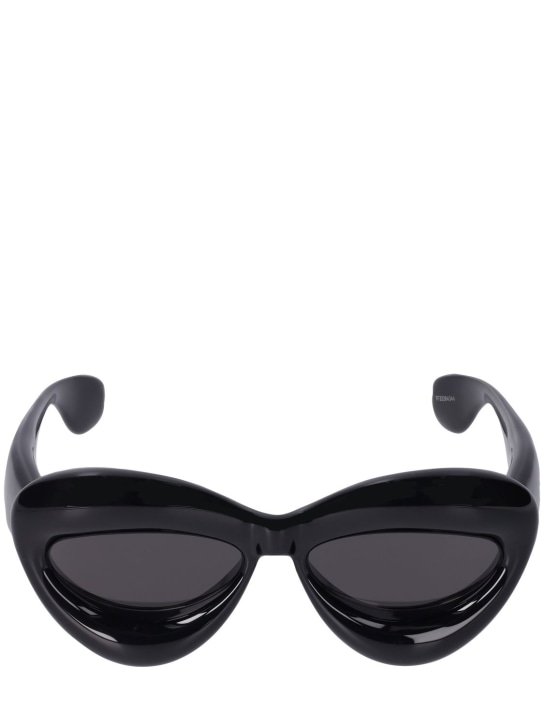 Loewe: Inflated cat-eye sunglasses - Black/Smoke - men_0 | Luisa Via Roma