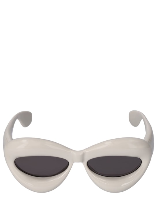 Loewe: Inflated cat-eye sunglasses - White/Smoke - men_0 | Luisa Via Roma