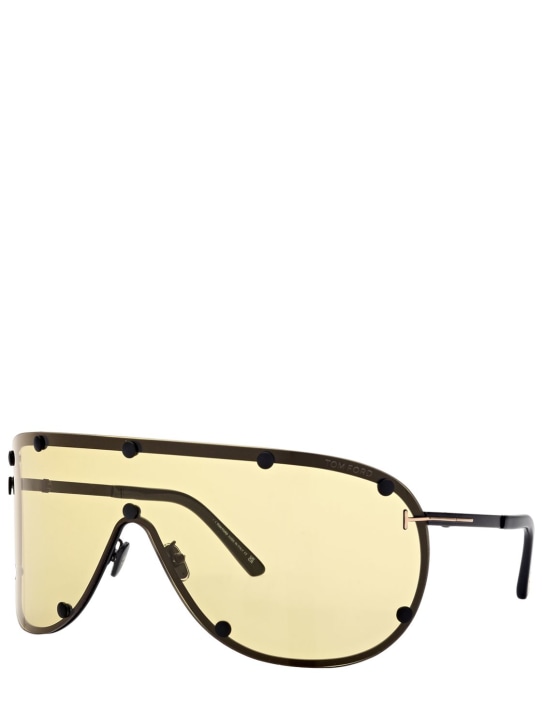 Tom Ford: Kyler pilot mask metal sunglasses - Black/Yellow - men_1 | Luisa Via Roma