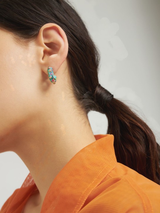 Panconesi: Hybrid hoop earrings - Multi/Silver - women_1 | Luisa Via Roma