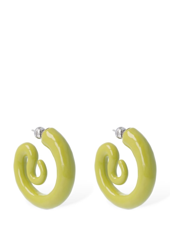 Panconesi: Serpent M hoop earrings - Green - women_1 | Luisa Via Roma