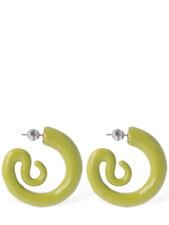 Panconesi: Serpent M hoop earrings - Green - men_0 | Luisa Via Roma