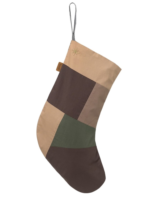 Ferm Living: Patchwork cotton Christmas stocking - Kahverengi - ecraft_0 | Luisa Via Roma