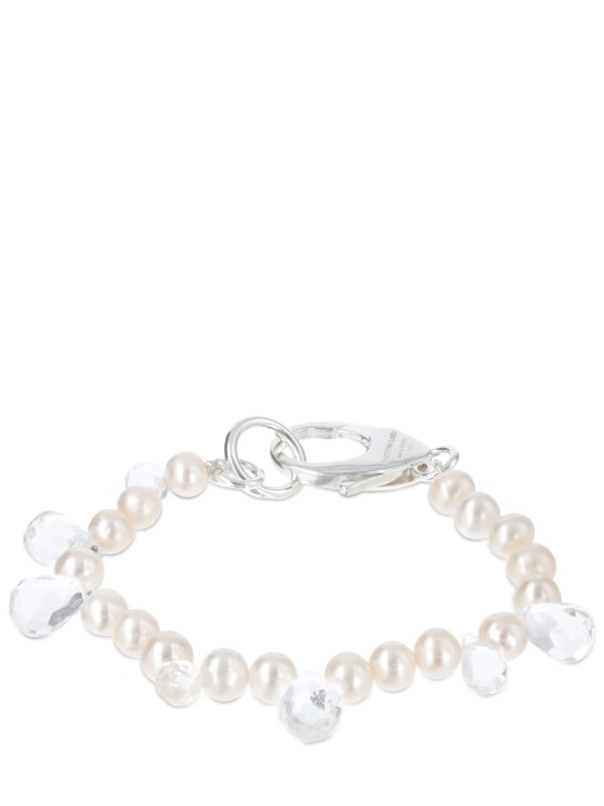 Hatton Labs: Drop pearl bracelet - Pearl/Lilac - men_0 | Luisa Via Roma