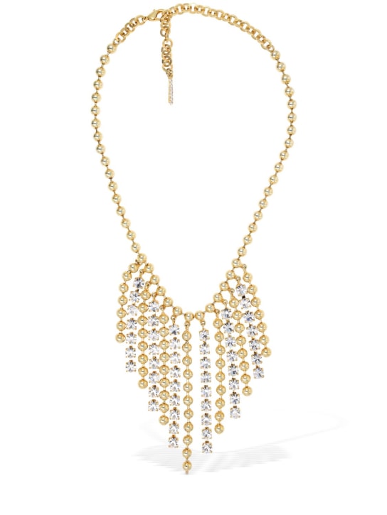 Alessandra Rich: Crystal & chain fringes necklace - Gold/Crystal - women_0 | Luisa Via Roma
