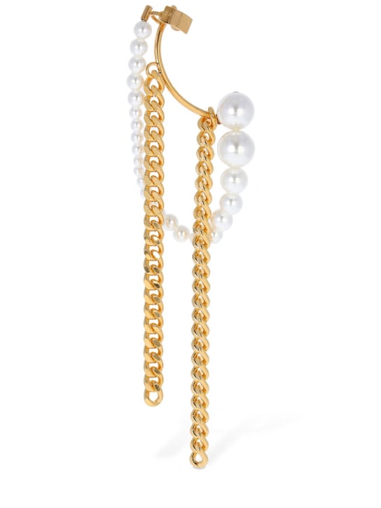 Balmain: Embellished chain mono earring - women_0 | Luisa Via Roma