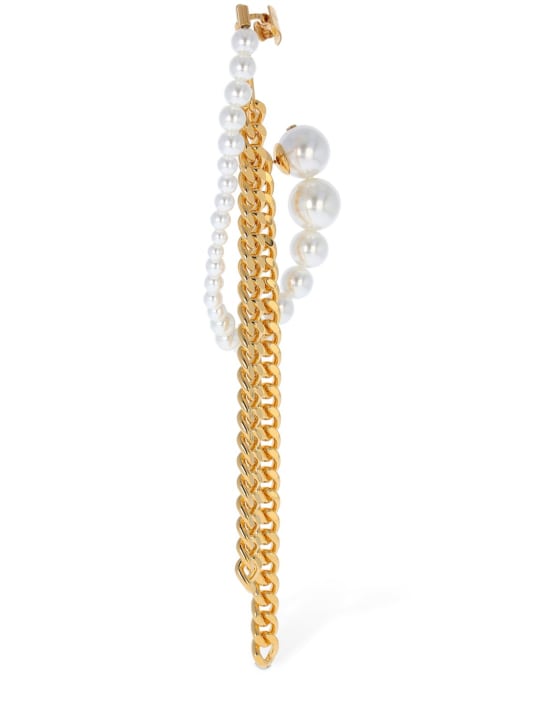 Balmain: Embellished chain mono earring - women_1 | Luisa Via Roma