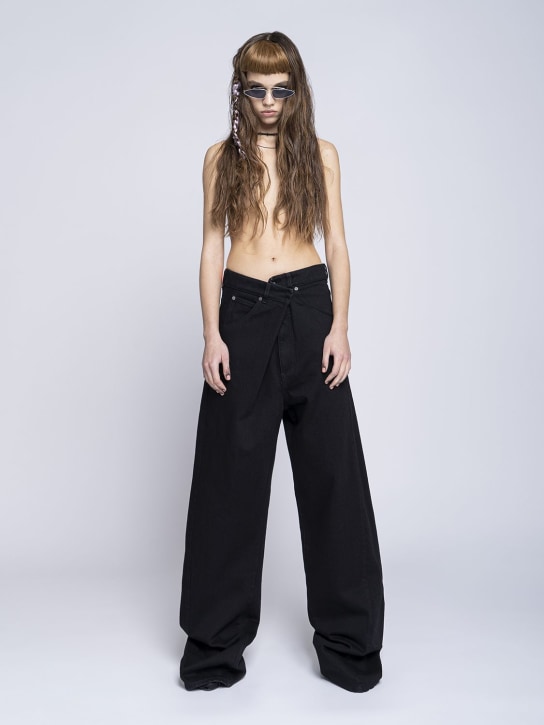 Darkpark: Ines fold-over cotton denim jeans - women_1 | Luisa Via Roma