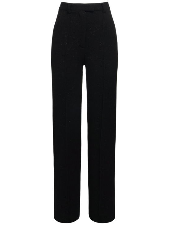 Alessandra Rich: Pantalones anchos de tweed y lurex - Negro - women_0 | Luisa Via Roma