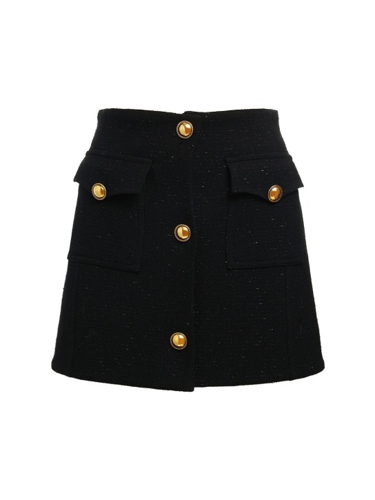 Alessandra Rich: Tweed lurex mini skirt - Black - women_0 | Luisa Via Roma