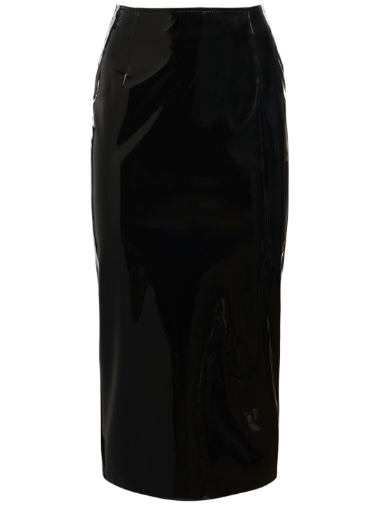 Alessandra Rich: Falda midi de latex - Negro - women_0 | Luisa Via Roma