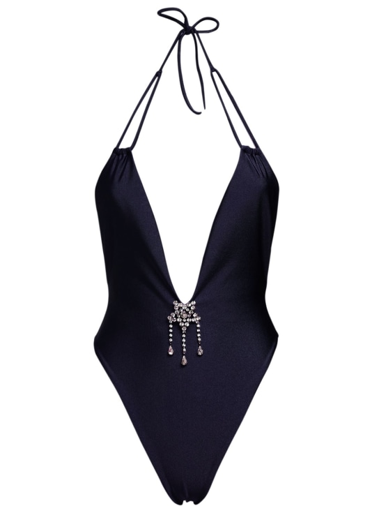 Alessandra Rich: Costume intero con decorazioni - Navy - women_0 | Luisa Via Roma