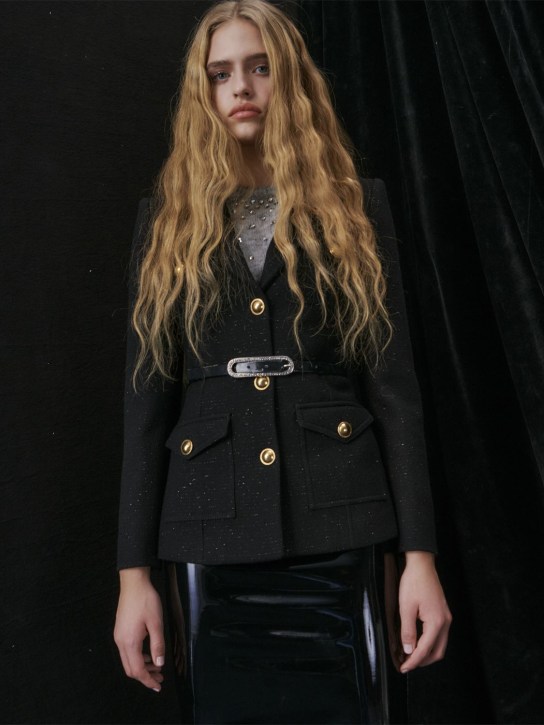 Alessandra Rich: Blazer in tweed di lurex - women_1 | Luisa Via Roma