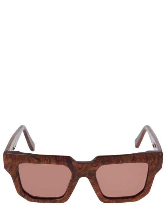Gia Borghini: GIA x RHW squared acetate sunglasses - Radica/Garnet - women_0 | Luisa Via Roma