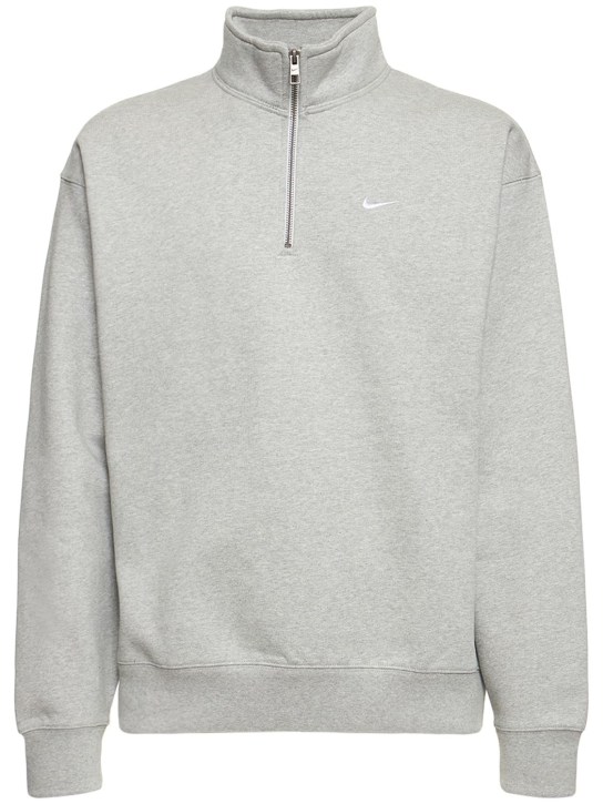 Nike: Solo Swoosh 1/4 zip top sweatshirt - men_0 | Luisa Via Roma