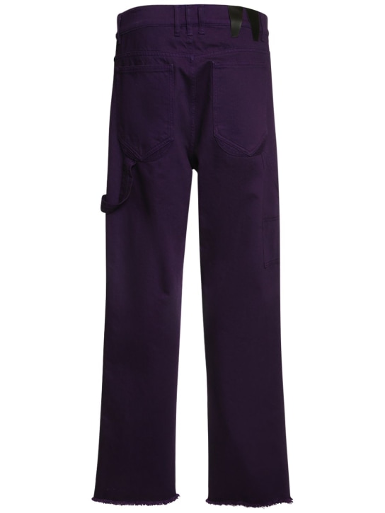 Darkpark: John dyed drill cotton carpenter pants - Dark Purple - men_1 | Luisa Via Roma