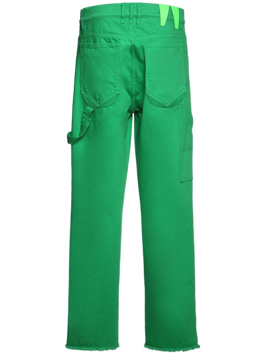 Darkpark: John dyed drill cotton carpenter pants - Acid Green - men_1 | Luisa Via Roma