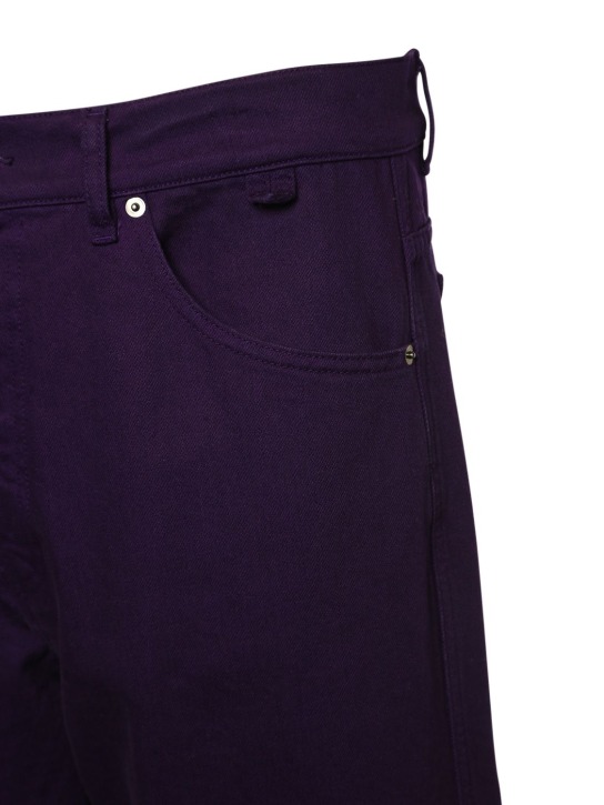 Darkpark: John dyed drill cotton carpenter pants - Dark Purple - men_1 | Luisa Via Roma