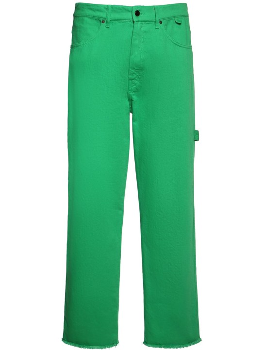 Darkpark: John dyed drill cotton carpenter pants - Acid Green - men_0 | Luisa Via Roma