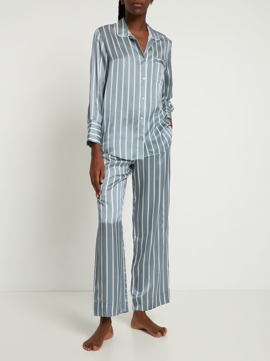 Asceno: The London silk satin pajama pants - women_1 | Luisa Via Roma
