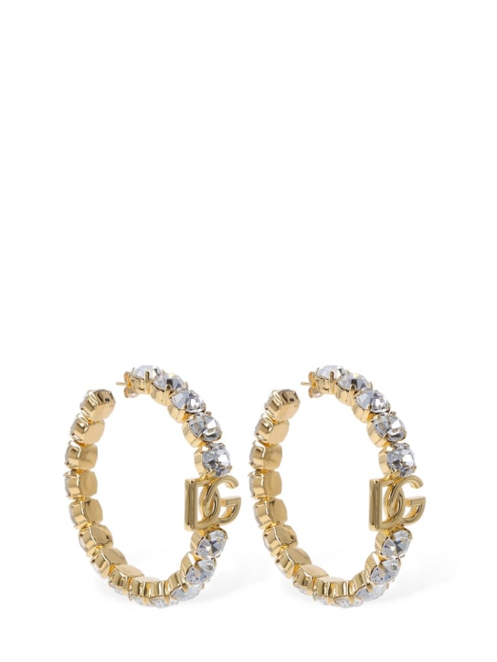 Dolce&Gabbana: OHRRINGE AUS KRISTALLGLAS „DG DIVA“ - Gold/Kristall - women_0 | Luisa Via Roma