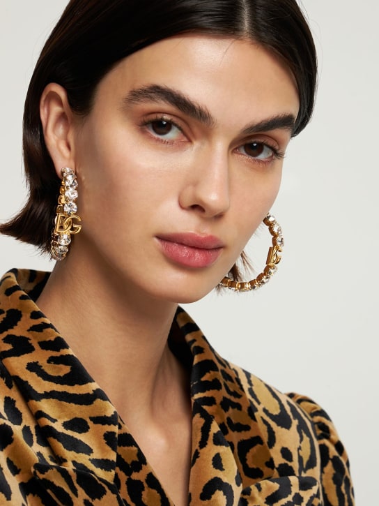 Dolce&Gabbana: OHRRINGE AUS KRISTALLGLAS „DG DIVA“ - Gold/Kristall - women_1 | Luisa Via Roma