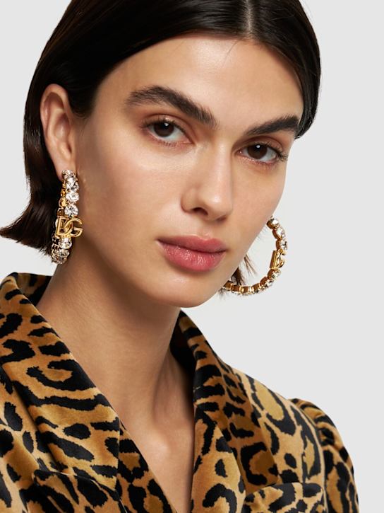 Dolce&Gabbana: DG Diva crystal hoop earrings - women_1 | Luisa Via Roma