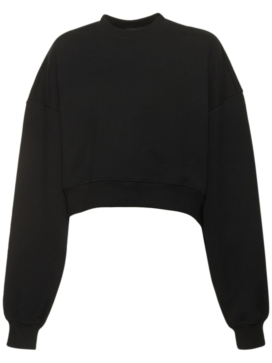 Wardrobe.nyc: Kurzes Sweatshirt aus Baumwolle „Hailey Bieber“ - Schwarz - women_0 | Luisa Via Roma