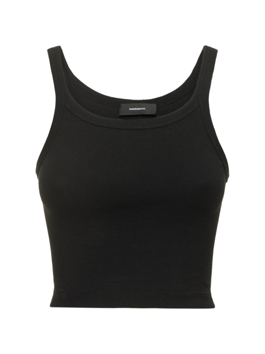 Wardrobe.nyc: HB stretch cotton ribbed tank top - Black - women_0 | Luisa Via Roma