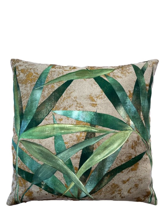 Chiara Grifantini: Golden Botany cushion - Green - ecraft_0 | Luisa Via Roma