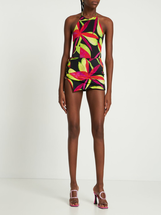 Louisa Ballou: Printed jersey halter top - Black/Multi - women_1 | Luisa Via Roma