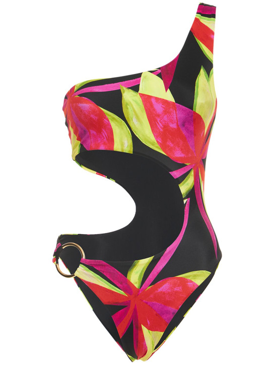 Louisa Ballou: Half moon one piece swimsuit - Black/Multi - women_0 | Luisa Via Roma