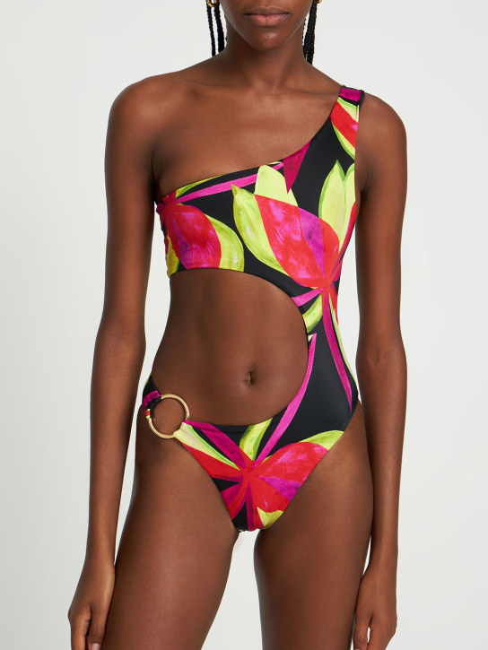 Louisa Ballou: Half moon one piece swimsuit - Black/Multi - women_1 | Luisa Via Roma