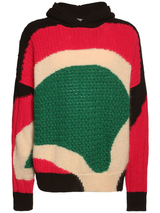 Bonsai: Hooded cotton blend knit sweater - men_0 | Luisa Via Roma