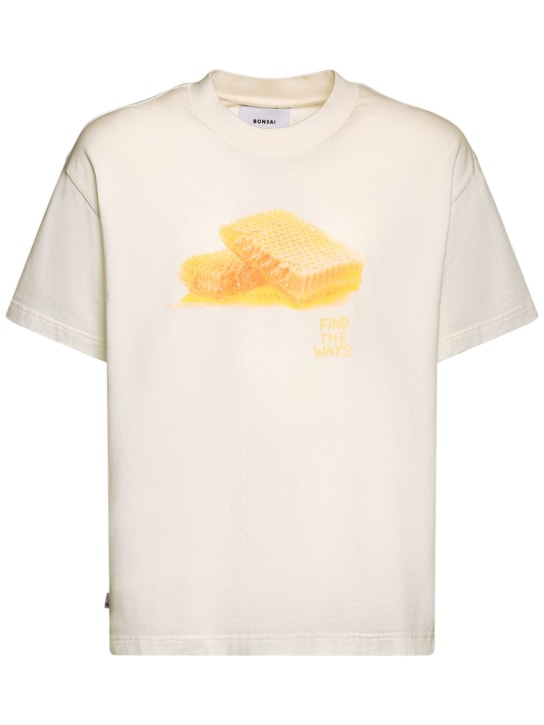 Bonsai: Honey print cotton t-shirt - men_0 | Luisa Via Roma