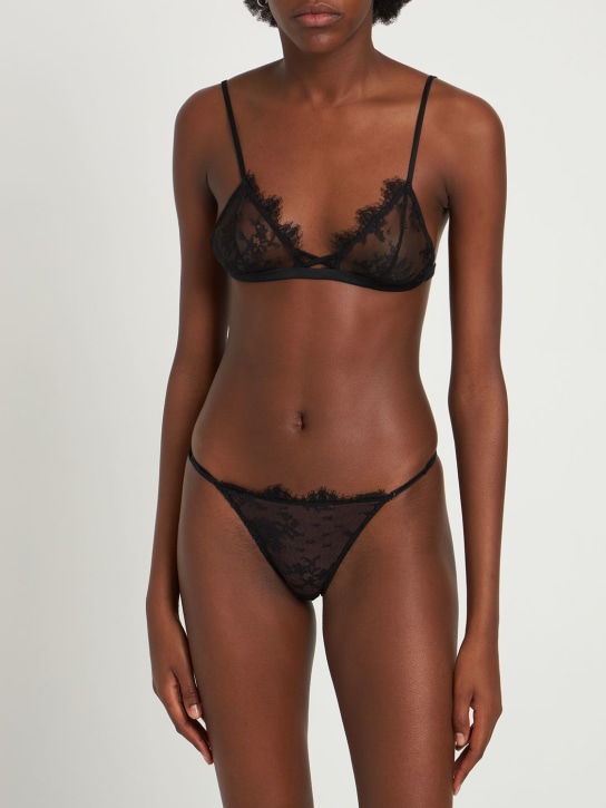 Kiki De Montparnasse: Reggiseno a triangolo Jolie in pizzo - Nero - women_1 | Luisa Via Roma