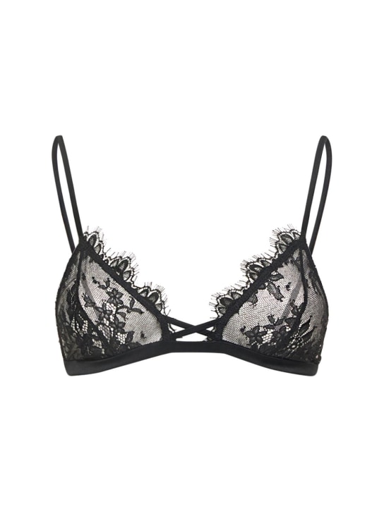 Kiki De Montparnasse: Reggiseno a triangolo Jolie in pizzo - Nero - women_0 | Luisa Via Roma