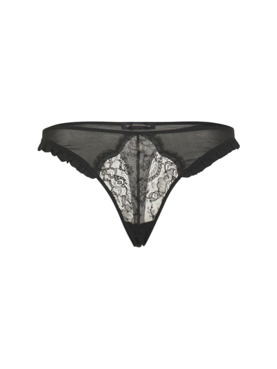 Kiki De Montparnasse: TANGA AUS SPITZE „CADEAU“ - Schwarz - women_0 | Luisa Via Roma