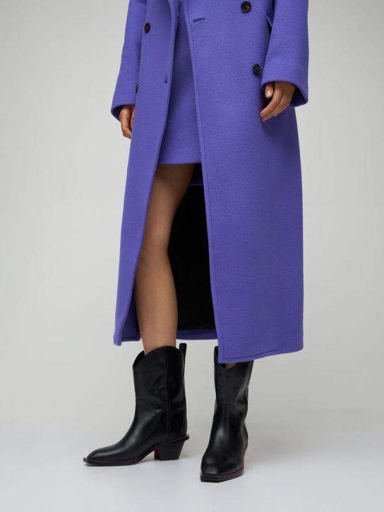 MSGM: 50mm Leather cowboy ankle boots - women_1 | Luisa Via Roma
