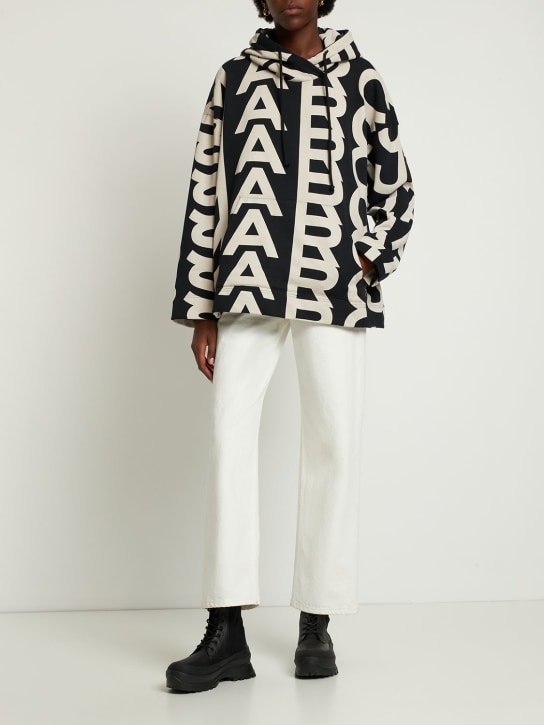 Marc Jacobs: Monogram oversize hoodie - Black/Ivory - women_1 | Luisa Via Roma
