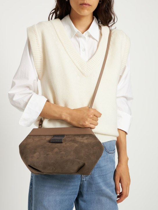 Brunello Cucinelli: Soft leather shoulder bag - women_1 | Luisa Via Roma