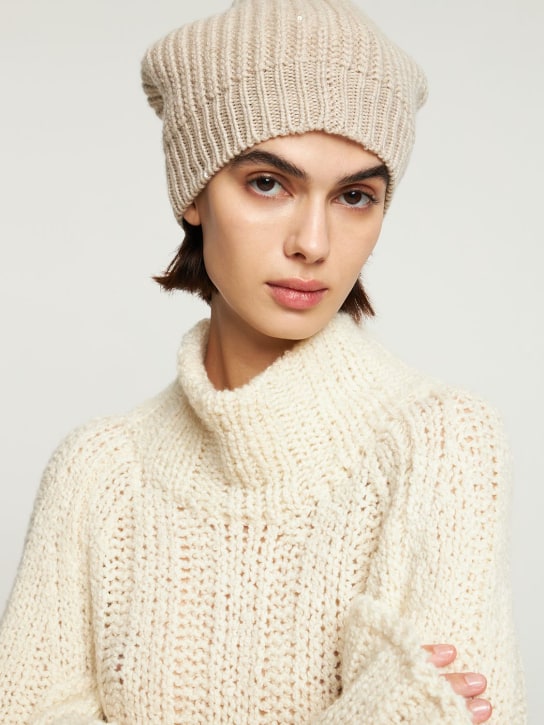 Brunello Cucinelli: Bennie cashmere & silk hat - women_1 | Luisa Via Roma