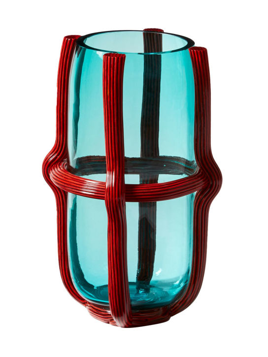 Cassina: Sestiere Murano glass vase - Blue - ecraft_0 | Luisa Via Roma