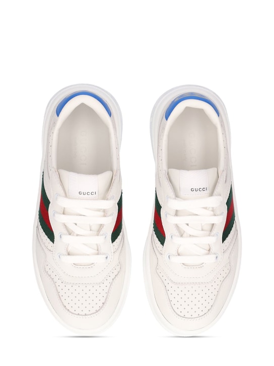 Gucci: Sneakers en cuir Chunky B - Blanc - kids-girls_1 | Luisa Via Roma
