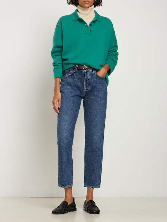 Goldsign: Jeans dritti vita media Harper - Blu - women_1 | Luisa Via Roma