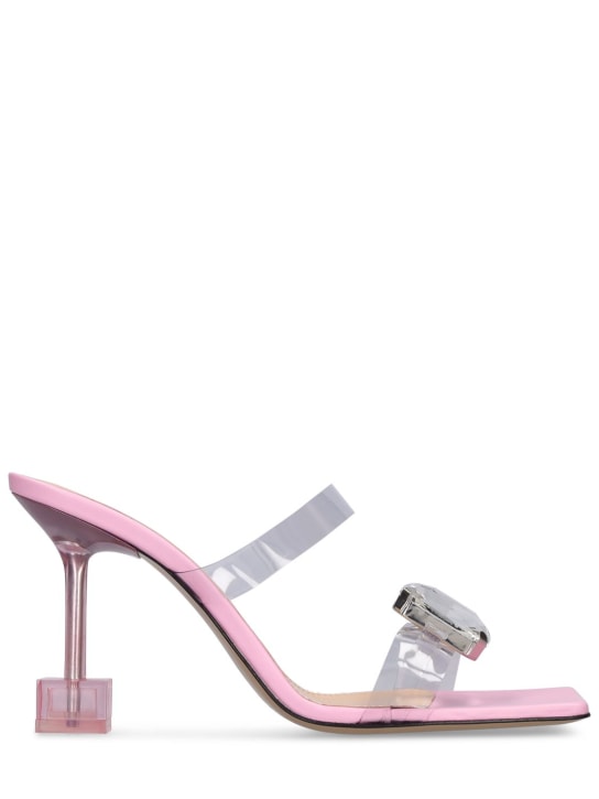 Mach & Mach: 95毫米装饰PVC穆勒鞋 - 粉色 - women_0 | Luisa Via Roma