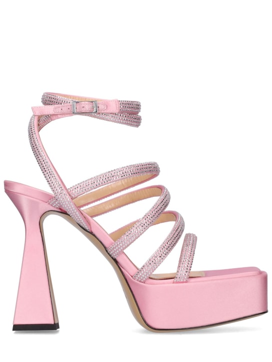 Mach & Mach: Sandali in raso con platform 140mm - Rosa - women_0 | Luisa Via Roma