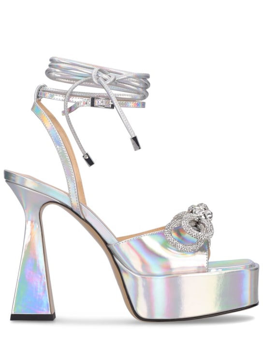 Mach & Mach: Sandalias con plataforma y doble lazo 140mm - Plata - women_0 | Luisa Via Roma