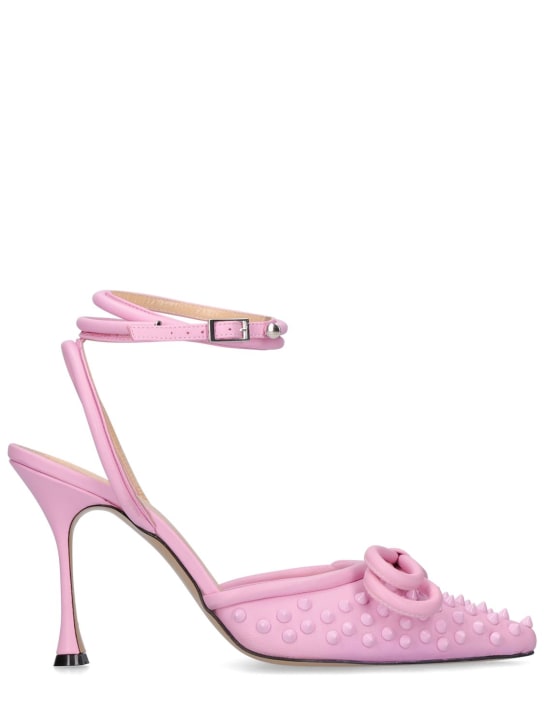 Mach & Mach: Décolleté in pelle con fiocco 100mm - Rosa - women_0 | Luisa Via Roma